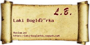 Laki Boglárka névjegykártya